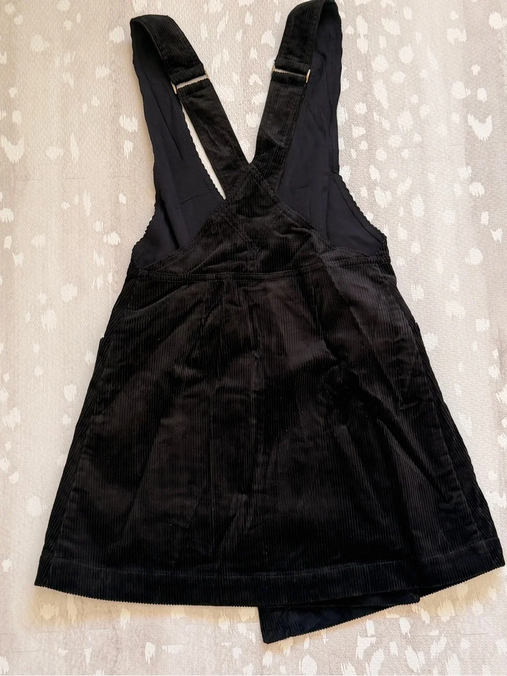 Free People Canyonlands Corduroy Pinafore Mini Dress in black